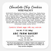 NEBRASKA Cottage Food Law Label (Voorkant)