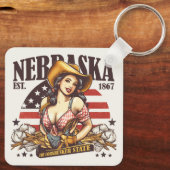 Nebraska, de staat Cornhusker Sleutelhanger (Achterkant)