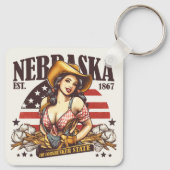 Nebraska, de staat Cornhusker Sleutelhanger (Achterkant)