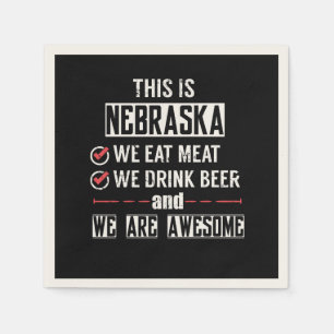Nebraska Eat Meat Drink Beer Geweldige Servetten