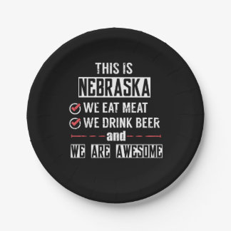 Nebraska Eat Meat Drink Bier Geweldige Papieren Bordje