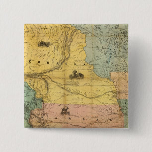Nebraska en Kansas 2 Vierkante Button 5,1 Cm