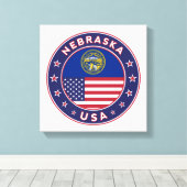 Nebraska, États-Unis, affiche du Nebraska, toile (Insitu (Plancher de Bois))