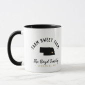 Nebraska Farm Sweet Farm Famille Monogramme Mug (Gauche)