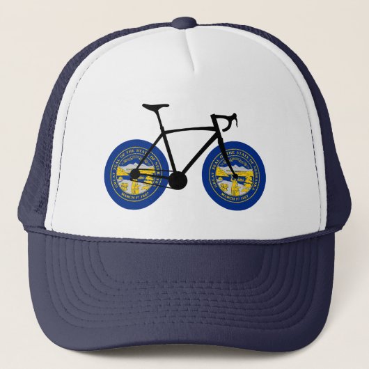 Nebraska Flag Cycling Trucker Pet (Voorkant)