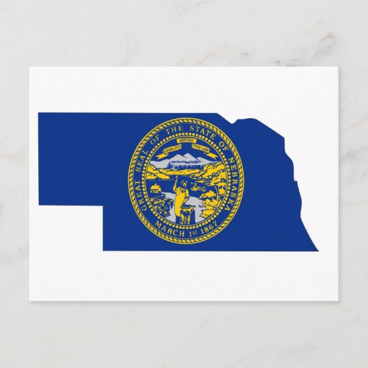 Nebraska Flag Map Briefkaart (Voorkant)
