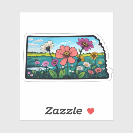 Nebraska Flowers - Nebraska Wild Flowers Sticker (Vel)