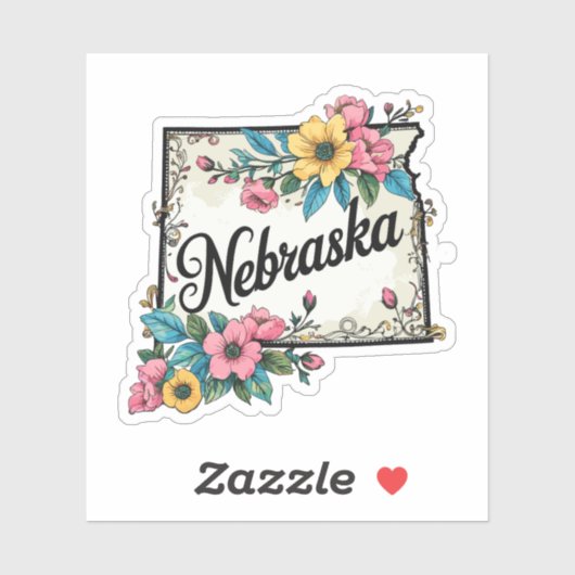 Nebraska Flowers - Wild Flowers Nebraska Sticker (Vel)