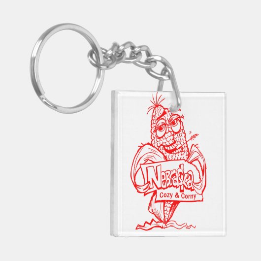 Nebraska gezellige en afgezaagd leuke sleutelhange sleutelhanger (Voorkant Links)