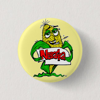 Nebraska Grappige Cartoon Maïs Pin Button