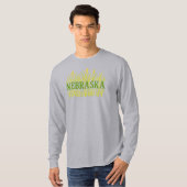 Nebraska Grassland Typografie | Rustic Tallgrass T-shirt (Voorkant volledig)
