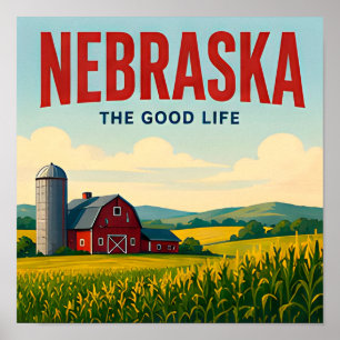 Nebraska Great Plains Sandhills Midwest Roadtrip Poster