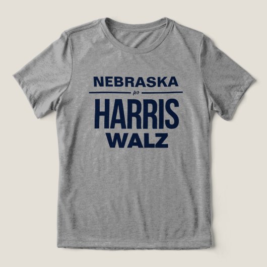 Nebraska Harris Walz Tri-Blend Shirt (Design voorkant)