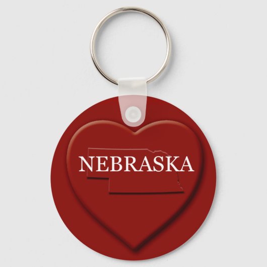 Nebraska Heart Map Sleutelhanger (Voorkant)