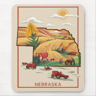  Nebraska Heartland Boerderij Scène Muismat