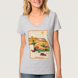 Nebraska Heartland Boerderij Scène T-shirt