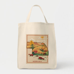  Nebraska Heartland Boerderij Scène Tote Bag