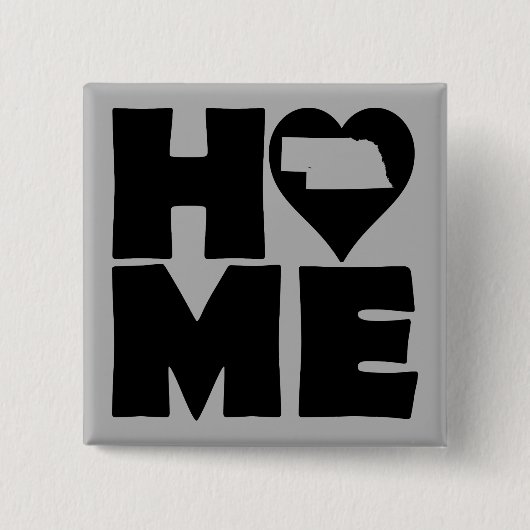 Nebraska Home Heart State Button Badge Pin (Devant)