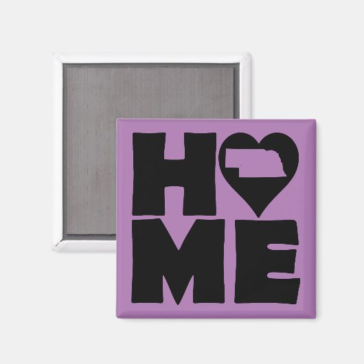 Nebraska Home Heart State Fridge Magnet (Recto/Verso)