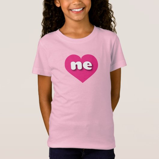 Nebraska hot roze hart - Ik hou van T-shirt (Voorkant)