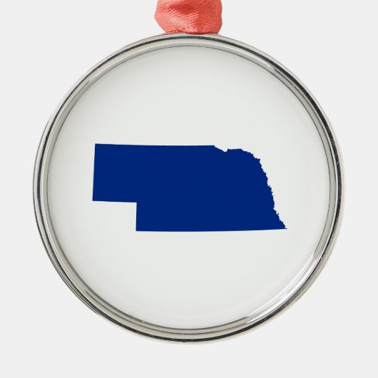 Nebraska in blauw metalen ornament (Voorkant)