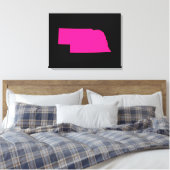 Nebraska in roze canvas afdruk (Insitu (Slaapkamer))