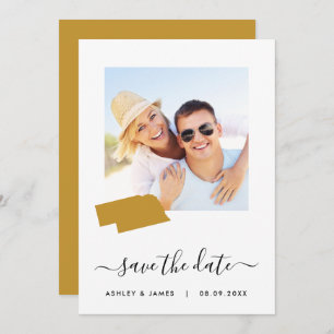 Nebraska Kaart Foto Wedding Save the Date Kaart