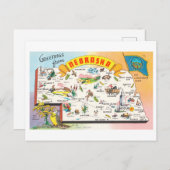 Nebraska Kaart Reizen Briefkaart (Voorkant / Achterkant)