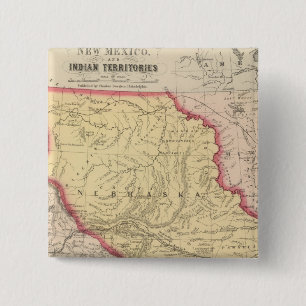 Nebraska, Kansas, New Mexico Vierkante Button 5,1 Cm