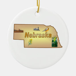Nebraska kerstboomversiering keramisch ornament