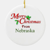 Nebraska kerstboomversiering keramisch ornament (Achterkant)