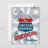 Nebraska Lincoln Highway -Amerika Briefkaart (Voorkant / Achterkant)