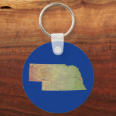 Nebraska Map Sleutelhanger (Voorkant)