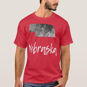 Nebraska NE Map Grunge  Grafische Thuisstaat T-shirt