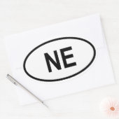 Nebraska "NE" Ovale Sticker (Envelop)