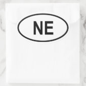 Nebraska "NE" Ovale Sticker (Tas)