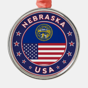 Nebraska, Nebraska-telefoonbehuizing, Nebraska-sti Metalen Ornament
