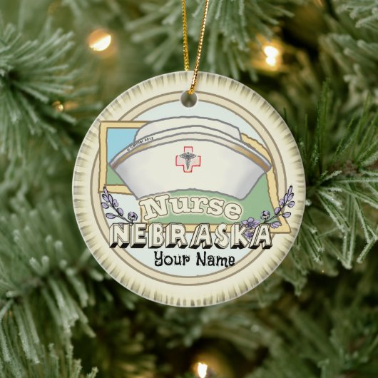 Nebraska Nurse Keramisch Ornament (Boom)