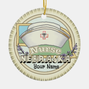 Nebraska Nurse Keramisch Ornament