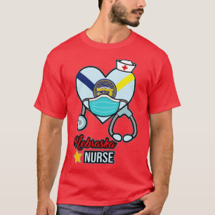 Nebraska Nurse Love RN LPN CNA State Nursing Gift T-shirt