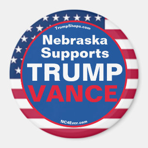 Nebraska ondersteunt TRUMPS VANCE koelkast Magneet