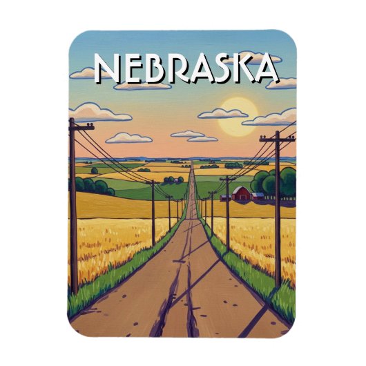  Nebraska Postcard Magneet (Verticaal)