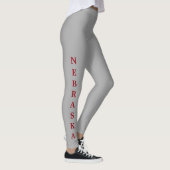Nebraska Red Lettering Grey Leggings (Rechts)