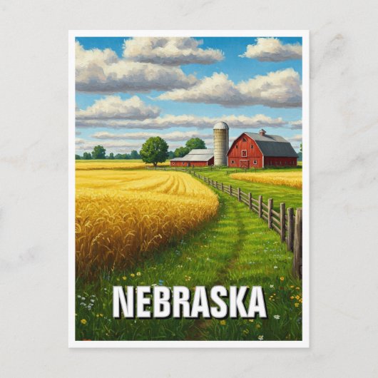 Nebraska Reizen Briefkaart (Voorkant)