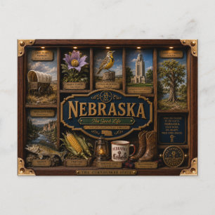 Nebraska-schaduwdoos 3D figuur staat Briefkaart