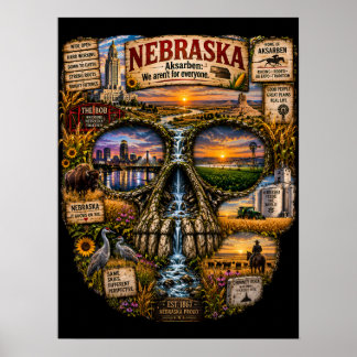Nebraska Schedel Artprint | State of Mind Poster