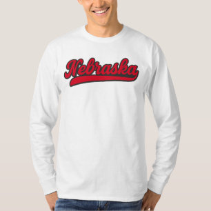 Nebraska Script-Logo Retro Red State Pride T-shirt