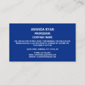 Nebraska Seal, Zegel van Nebraska Visitekaartje (Achterkant)