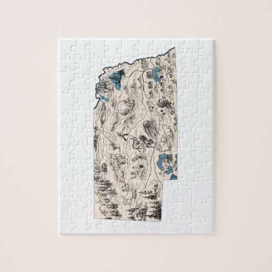 Nebraska Shaped Cornhusker Afbeelding Map Legpuzzel (Verticaal)