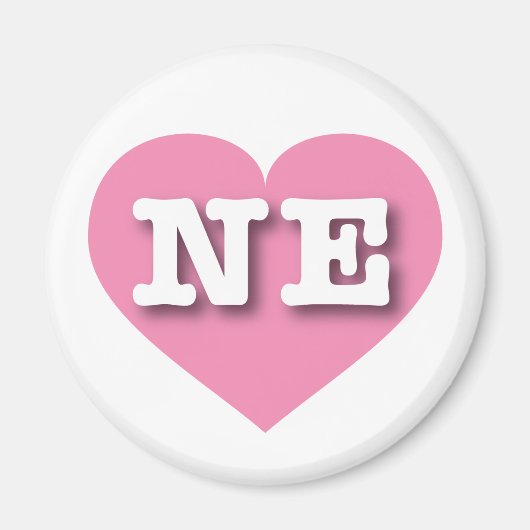 Nebraska Solid Pink Heart - Big Love Magneet (Voorkant)